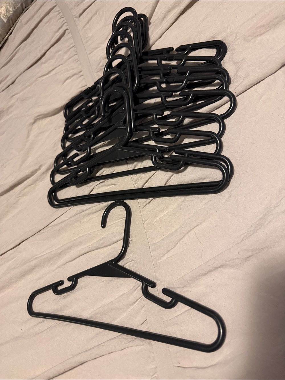 Black Plastic Multi-Purpose Clothing Hangers - Set of 12🐝
